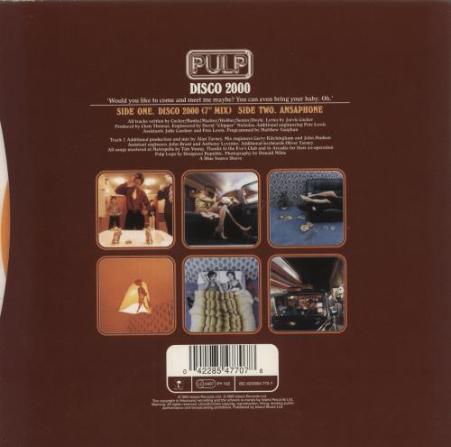 Pulp DISCO 2000 (7' Mix) 7インチレコード Pulp DISCO 2000 (7' Mix) 7インチレコード